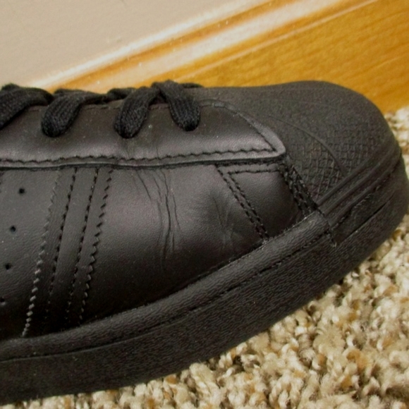Adidas Originals Superstar Men's 10.5 Black Lace Up Sneakers Shoes - Picture 8 of 11